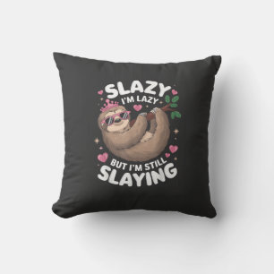 Schattig Tween Meisje Grappig Dier Luiaard Slay Me Kussen