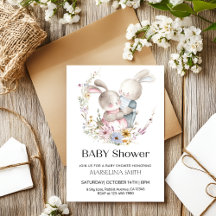 Schattig Twin Bunnies Baby shower