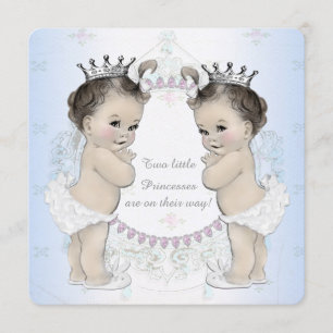 Schattig Twin Girl Baby shower Kaart