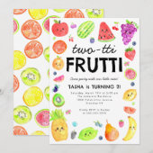 Schattig TWO-tti Frutti Zomerfruit 2de Verjaardag Kaart (Voorkant / Achterkant)
