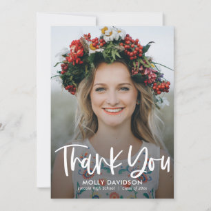 Schattig Type EDITABLE KLOR Afstuderen Dank u Bedankkaart