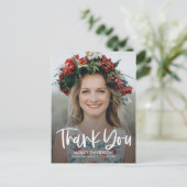 Schattig Type Modern Afstuderen Dank u Briefkaart (Staand voorkant)