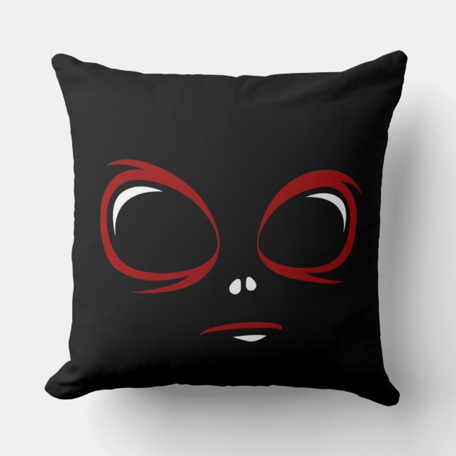 Schattig ufo gezicht monster  kussen (Voorkant)