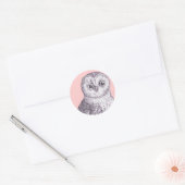 Schattig Uil - Gevlekte of Verblote Uil Antiek Pri Ronde Sticker (Envelop)