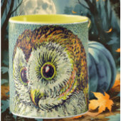  schattig uil illustratie bruin blauwgroen mok