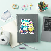 Schattig Uil Paar in Liefde - Schattige Cartoon Ar Sticker (iPad Cover)