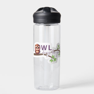 Schattig uilenontwerp waterfles