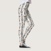 Schattig Uilenpatroon Op Wit Leggings (Rechts)