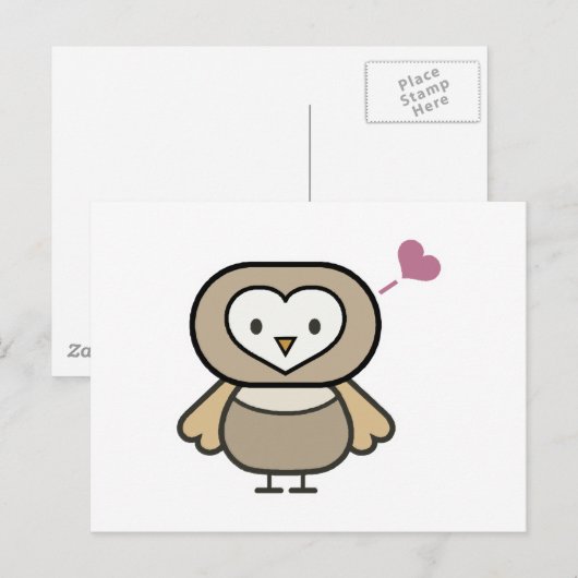 schattig uiltje briefkaart (Voorkant / Achterkant)