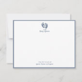 Schattig uit de kinderkamer van Blue Monogram Notitiekaartje (Voorkant)