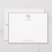 Schattig uit de kinderkamer van Roze Monogram Notitiekaartje (Voorkant)