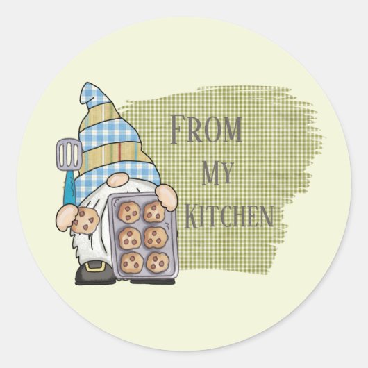 schattig uit keukenkoekjes bakken ronde sticker (Voorkant)