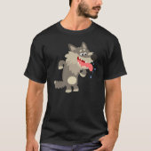Schattig uitgehongerd Cartoon wolf T-shirt (Voorkant)