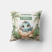 Schattig Uitkomen Binnenkort Baby Dinosaurus Baby  Kussen (Achterkant)