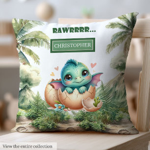 Schattig Uitkomen Binnenkort Baby Dinosaurus Custo Kussen