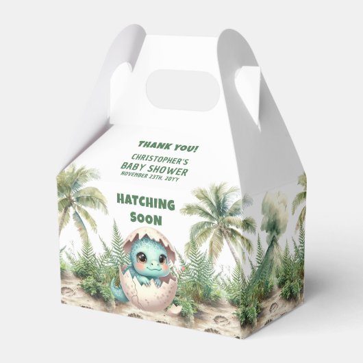 Schattig Uitkomen Binnenkort Dino Baby Favoriet Bo Bedankdoosjes (Achterkant)