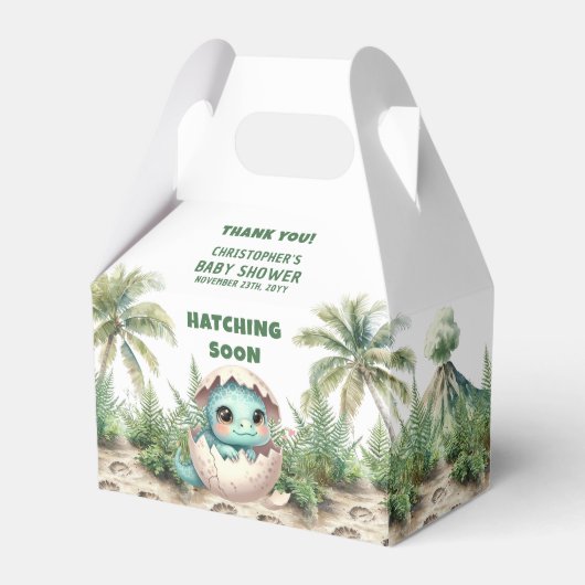 Schattig Uitkomen Binnenkort Dino Baby Favoriet Bo Bedankdoosjes (Voorkant Zijde)