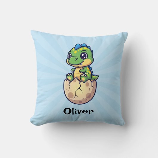 Schattig Uitkomend Baby Dinosaur Kussen (Voorkant)