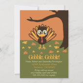 Schattig uitnodiging tot Thanksgiving Turkije (Achterkant)