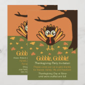 Schattig uitnodiging tot Thanksgiving Turkije (Voorkant / Achterkant)