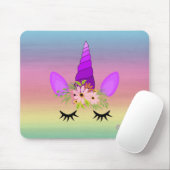 Schattig Unicorn Face, kleurrijk - persoonlijk Muismat (Met muis)
