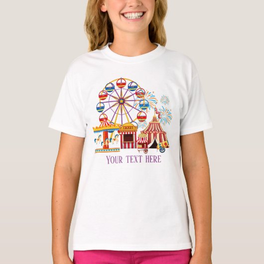 schattig unisex kind voegt tekstcircus toe t-shirt (Voorkant)