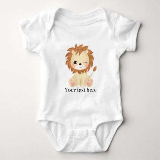 schattig unisex lion voegt tekst toe romper (Voorkant)