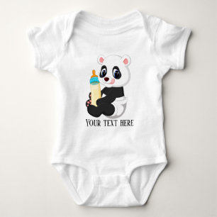 schattig unisex Panda beer voegt tekst toe Romper