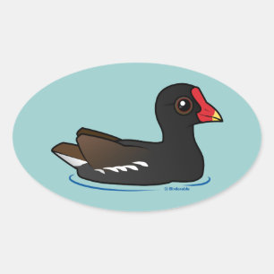 Schattig Vaak Gallinule Ovale Sticker