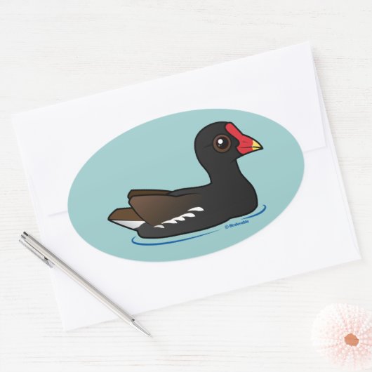 Schattig Vaak Gallinule Ovale Sticker (Envelop)