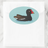 Schattig Vaak Gallinule Ovale Sticker (Tas)