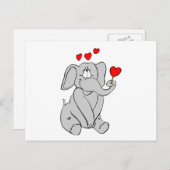 Schattig Valentijn Karakter Cute Elephant Hearts Feestdagenkaart (Voorkant / Achterkant)