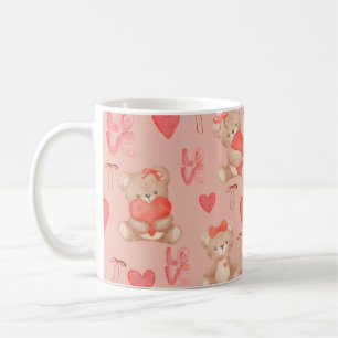 Schattig Valentijns Bruine Teddybeer Naadloos Patr Koffiemok