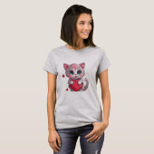 Schattig Valentijns Kitten T-shirt (Voorkant volledig)