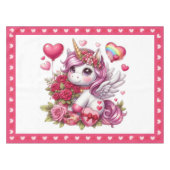 Schattig valentijns unicorn tafelkleed (Voorkant (Horizontaal))