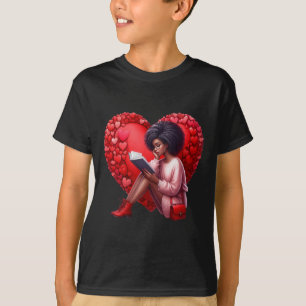 Schattig Valentijnsboek Meisje Met Hart Lezende Vr T-shirt