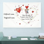 Schattig Valentijnsdag stel harten aangepast Spandoek (Beurs)