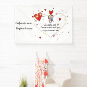 Schattig Valentijnsdag stel harten aangepast Spandoek (Insitu)