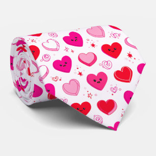 Schattig Valentijnshartjes Naadloos Patroon Leuk Stropdas