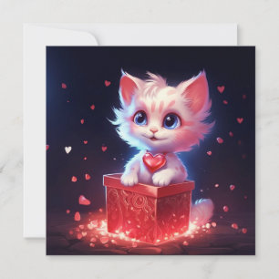 Schattig Valentijnskitje Feestdagenkaart