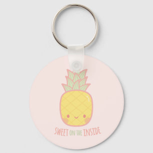 Schattig Van Binnen Zoete Ananas Doodle Sleutelhanger