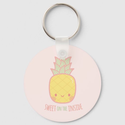 Schattig Van Binnen Zoete Ananas Doodle Sleutelhanger (Voorkant)