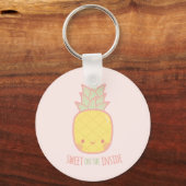 Schattig Van Binnen Zoete Ananas Doodle Sleutelhanger (Voorkant)