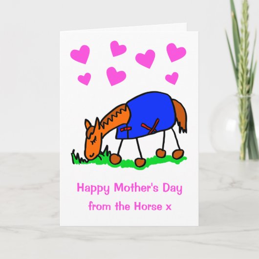 Schattig Van De Paard In Dekent Moederdag Kaart (Voorkant)