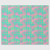 Schattig Vaporwave Poolcore Roze Cyaan Rasterpatro Cadeaupapier (Vlak)