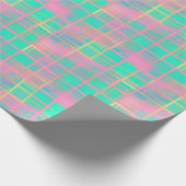 Schattig Vaporwave Poolcore Roze Cyaan Rasterpatro Cadeaupapier (Hoek)