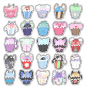 Schattig Variety Pack van Cupcake Stickers (Voorkant)