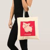 Schattig Varken Boerderij Dier Floral gepersonalis Tote Bag (Voorkant (product))