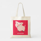 Schattig Varken Boerderij Dier Floral gepersonalis Tote Bag (Achterkant)