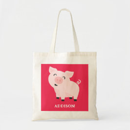 Schattig Varken Boerderij Dier Floral gepersonalis Tote Bag